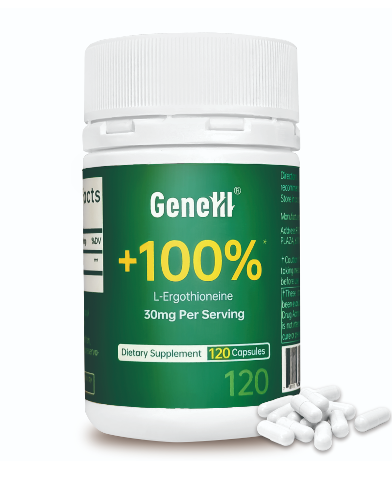 GeneIII 120-count L-Ergothioneine capsules, maximum strength antioxidant supplement