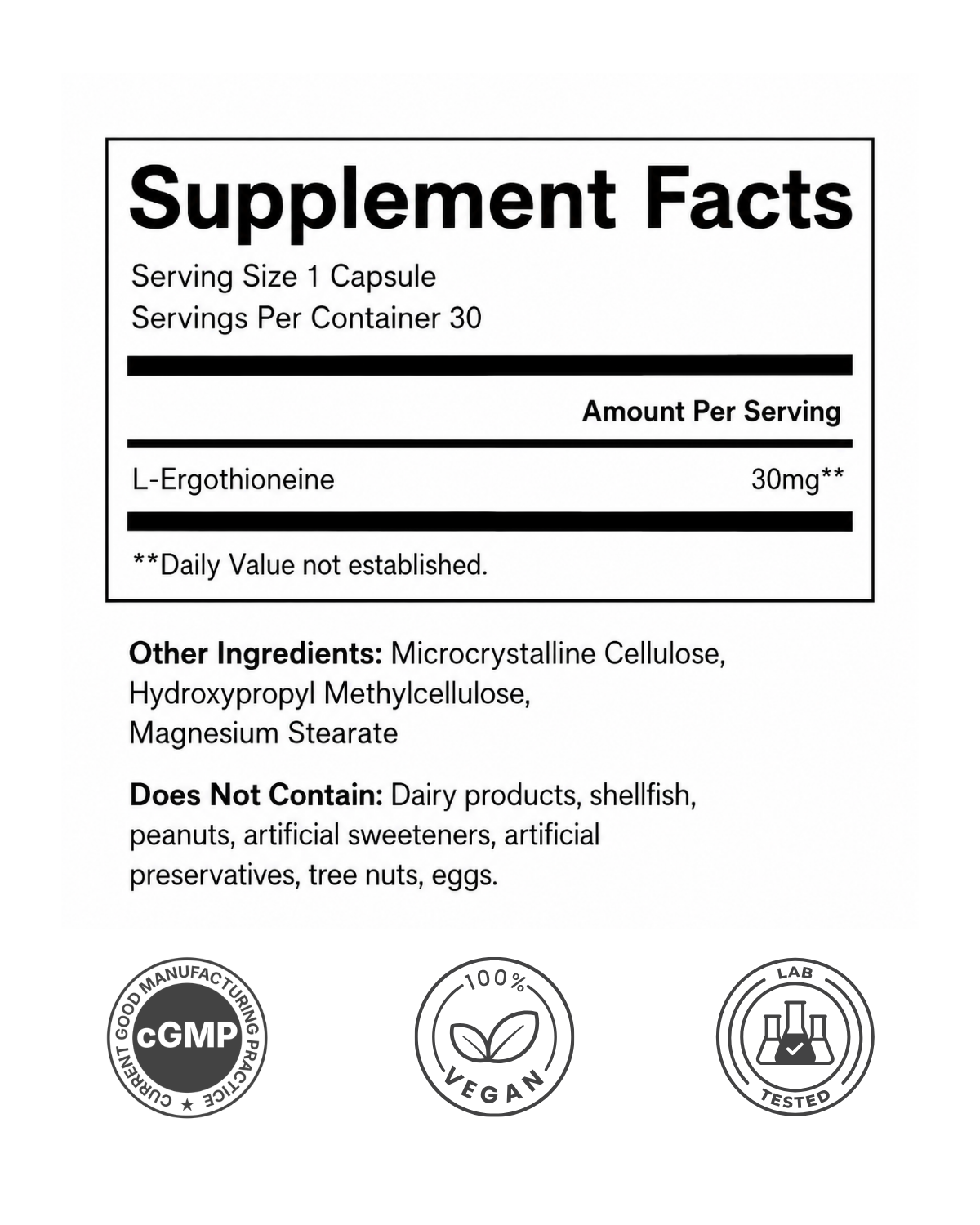 GeneIII® L-Ergothioneine 30mg