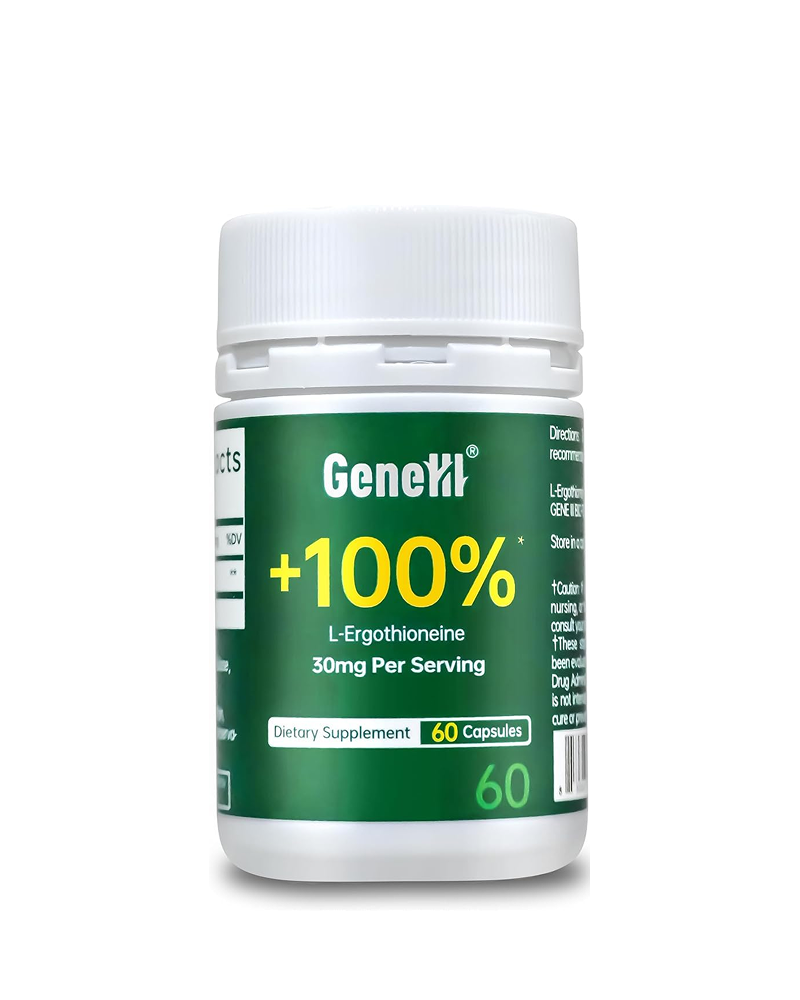 L-Ergothioneine 30mg Capsules | GeneIII - Ultra-Pure 99.99%, Antioxidant for Sleep, Anti-Aging, Liver Health & Recovery