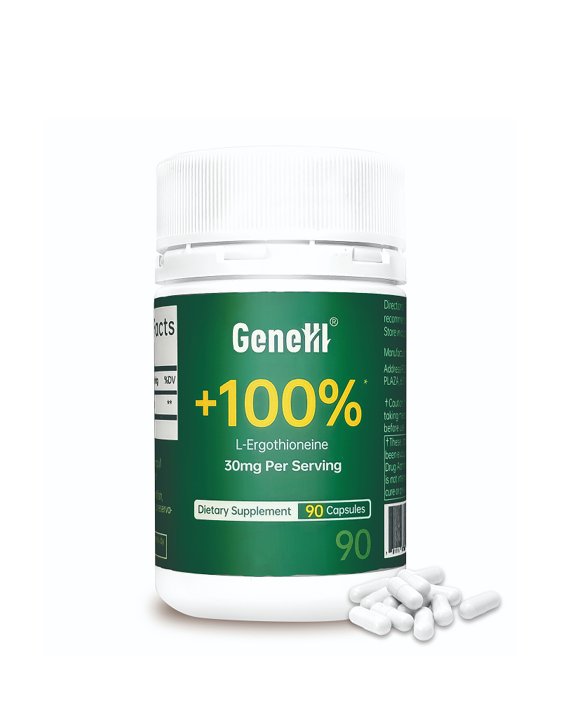 L-Ergothioneine 30mg Capsules | GeneIII - Ultra-Pure 99.99%, Antioxidant for Sleep, Anti-Aging, Liver Health & Recovery