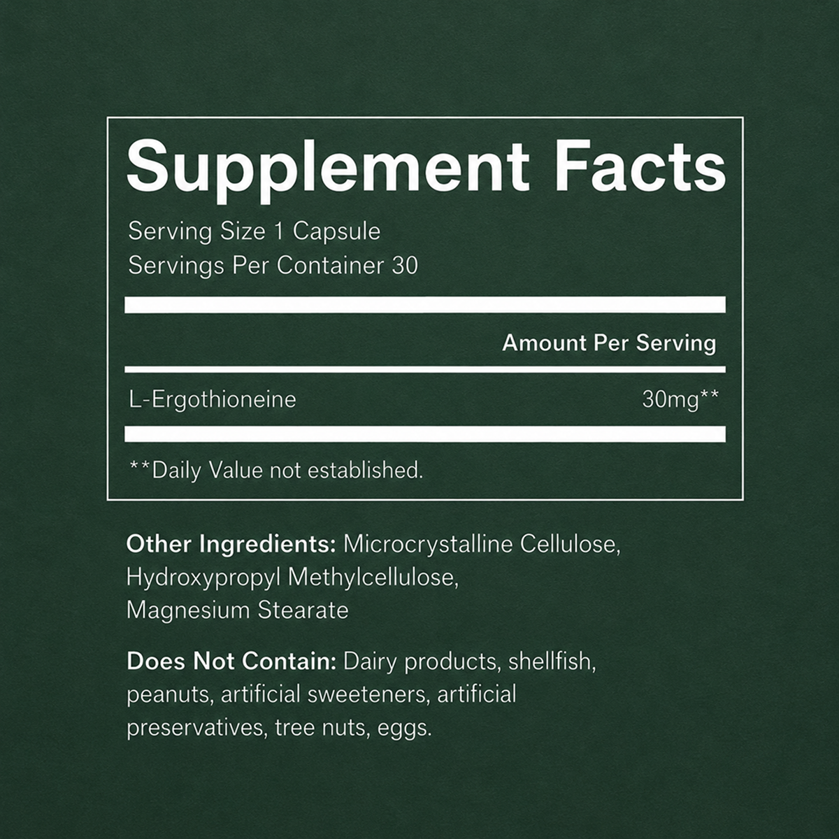 GeneIII® L-Ergothioneine 30mg