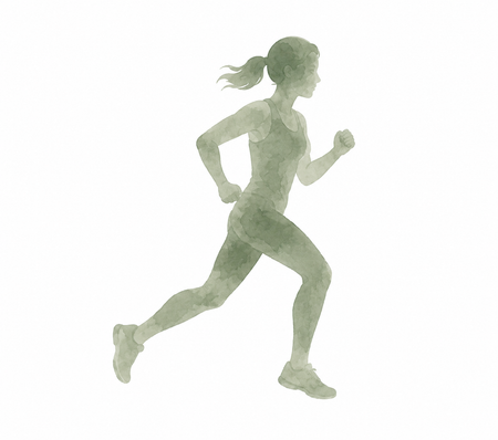 Watercolor illustration of a person running