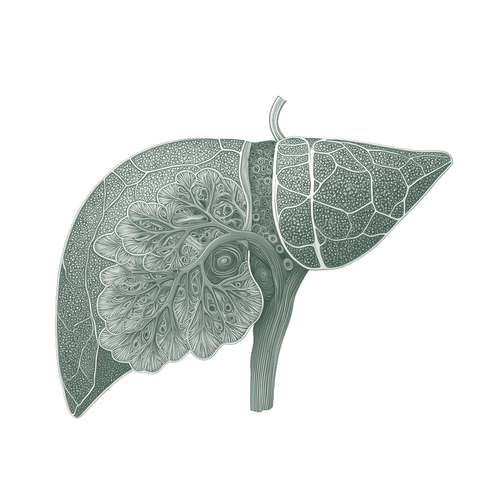 Illustration of the human liver