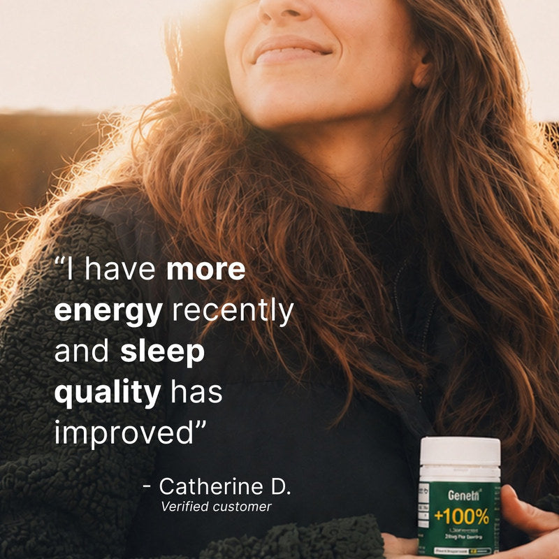 Catherine D., verified customer: I have more energy recently and sleep quality has improved